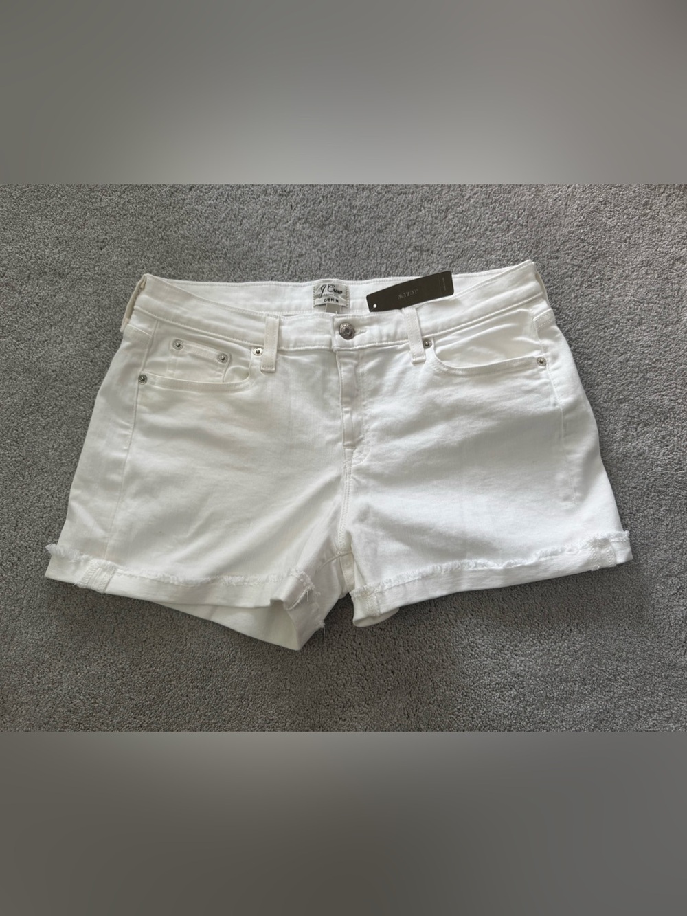 NWT J. Crew White Denim Shorts Size 30